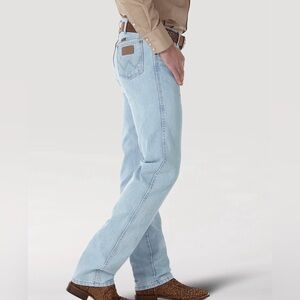 Men’s Wrangler Cowboy Cut Original Fit Denim Jeans Light Bleach